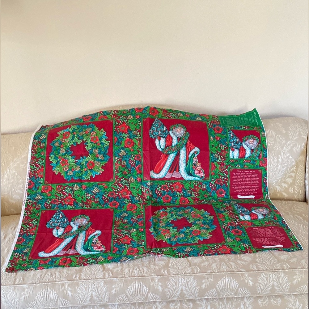 Pre-Printed Fabric to sew 4 Christmas Pillows with instructions New